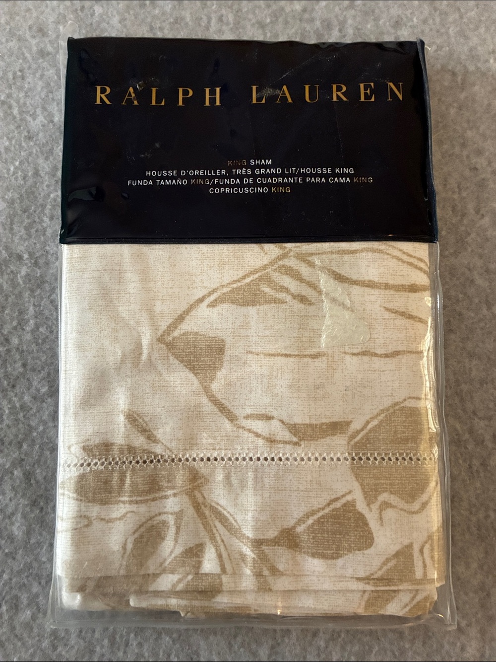 Ralph Lauren Cecily Collection Palmetto Sateen KING Sham NWOT